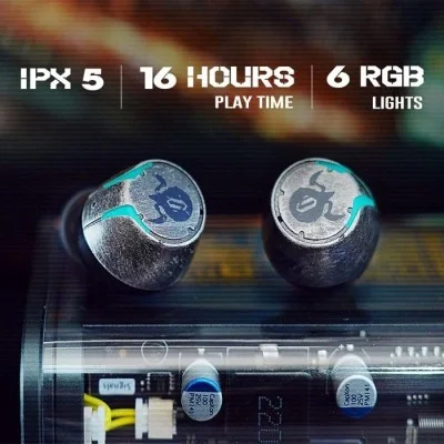 Gravastar Sirius Pro TWS Wireless Gaming Earbuds &ndash; War damaged Gray